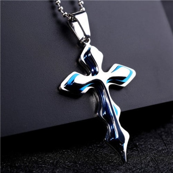 Other - Unisex New Titanium Necklace Cross Necklace Blue